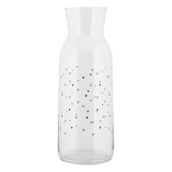 Clayre & Eef Carafe 1000 ml Transparent Glass Hearts