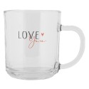 Clayre & Eef Theeglas 200 ml Transparant Glas LOVE YOU