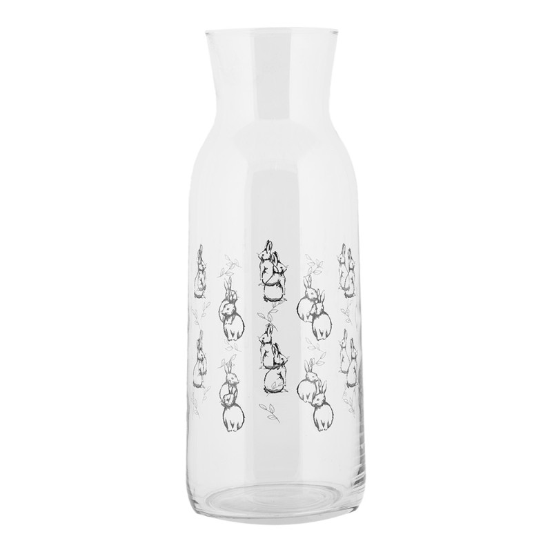Clayre & Eef Karaf 1000 ml Transparant Glas Konijnen