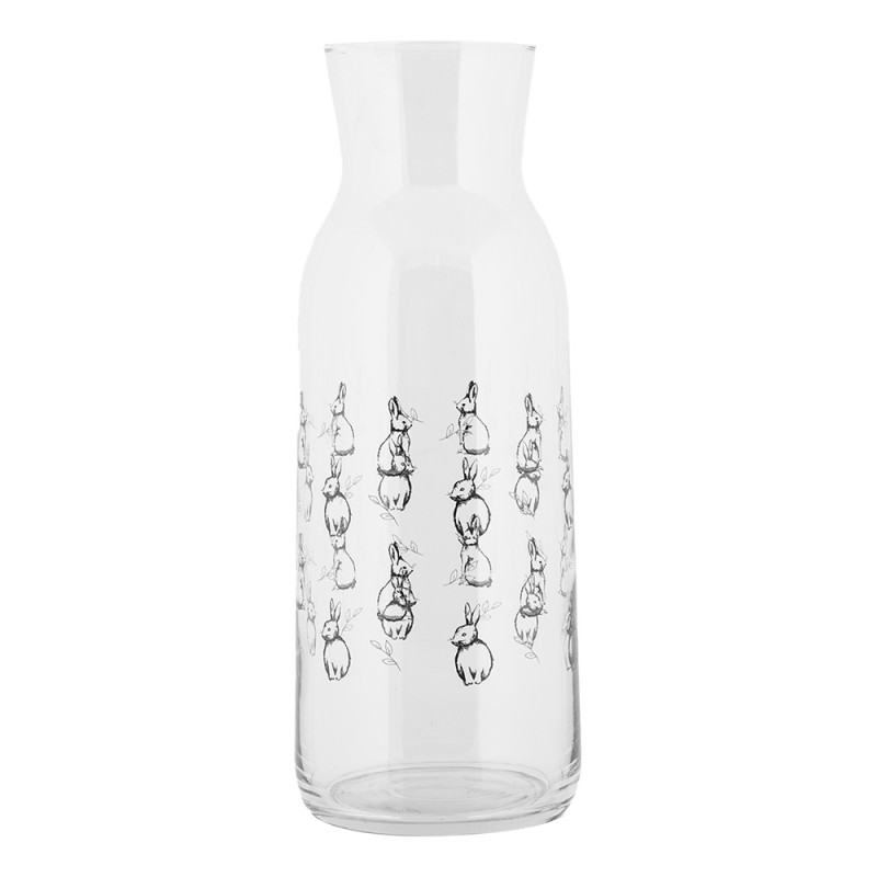 Clayre & Eef Karaf 1000 ml Transparant Glas Konijnen