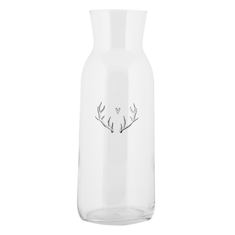 Clayre & Eef Carafe 1000 ml Transparent Glass Antler