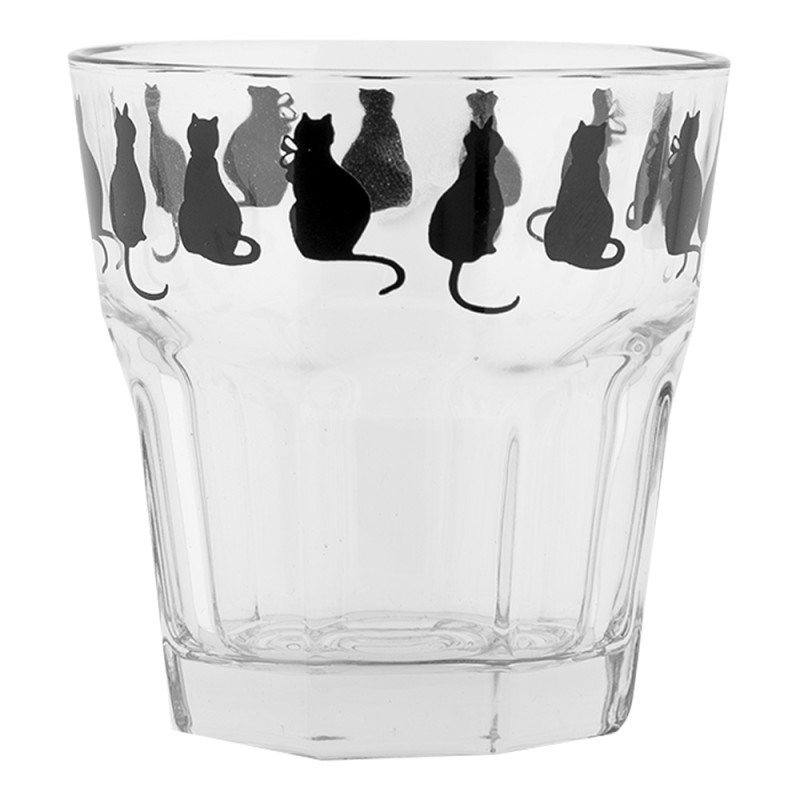 Clayre & Eef Wasserglas 200 ml Transparant Glas Katzen