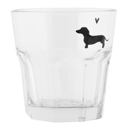 Clayre & Eef Waterglas 200 ml Transparant Glas Teckel