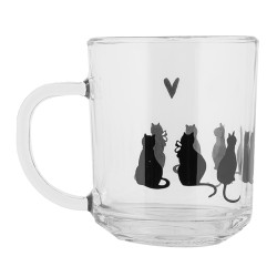 Clayre & Eef Theeglas 200 ml Transparant Glas Katten