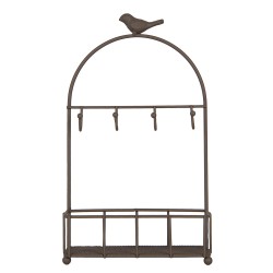 Clayre & Eef Key Rack 16x6x28 cm Brown Metal