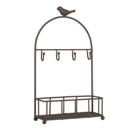 Clayre & Eef Key Rack 16x6x28 cm Brown Metal