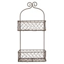 Clayre & Eef Basket Rack 20x12x45 cm Brown Metal