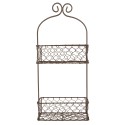 Clayre & Eef Basket Rack 20x12x45 cm Brown Metal
