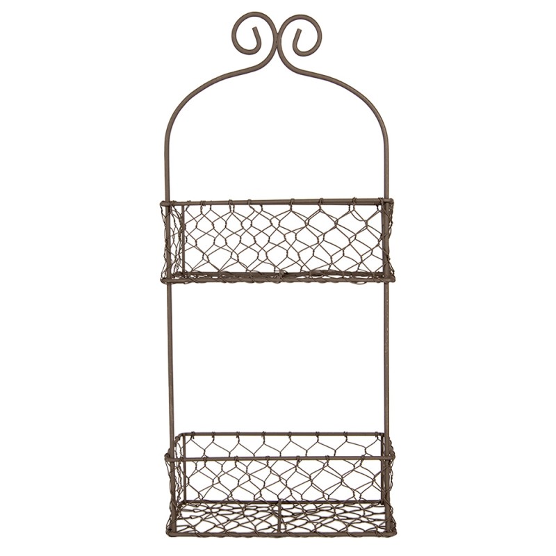 Clayre & Eef Basket Rack 20x12x45 cm Brown Metal