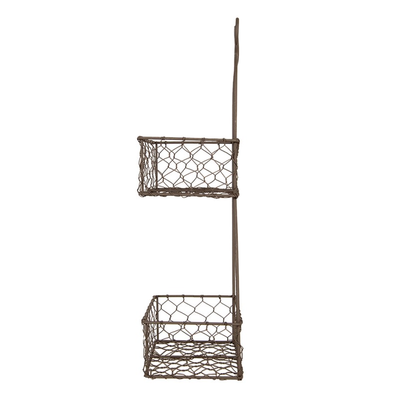 Clayre & Eef Basket Rack 20x12x45 cm Brown Metal