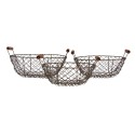 Clayre & Eef Aufbewahrungsbox 3er Set Ø 27 / Ø 24 / Ø 21 cm Braun Metall
