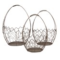 Clayre & Eef Opbergmand Set van 3 Ø 28/  Ø 23 / Ø 18 cm Bruin Metaal