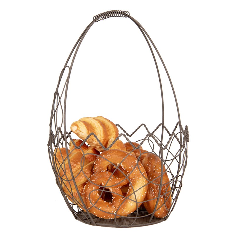 Clayre & Eef Opbergmand Set van 3 Ø 28/  Ø 23 / Ø 18 cm Bruin Metaal