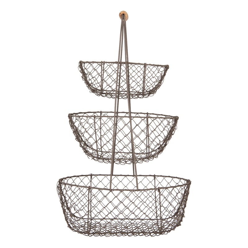 Clayre & Eef Cesto per riporre 30x22x50 cm Nero Metallo