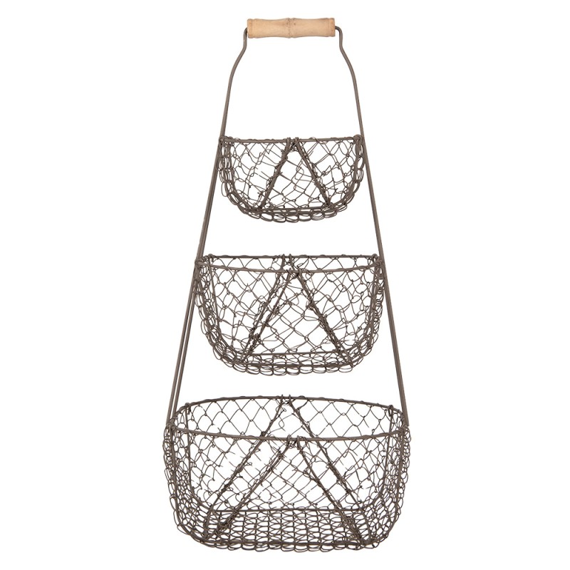 Clayre & Eef Cesto per riporre 30x22x50 cm Nero Metallo