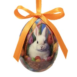 Clayre & Eef Set di 12 decorazioni pasquali Uovo Ø 4x5 cm Multicolore Plastica