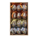 Clayre & Eef Set di 12 decorazioni pasquali Uovo Ø 4x5 cm Multicolore Plastica