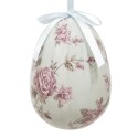 Clayre & Eef Ensemble de 2 pendentifs de Pâques Œuf Ø 9x12 cm Multicolore Plastique Fleurs