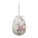 Clayre & Eef Ensemble de 2 pendentifs de Pâques Œuf Ø 9x12 cm Multicolore Plastique Fleurs