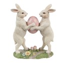 Clayre & Eef Statuetta decorativa Conigli 11x5x13 cm Beige Plastica