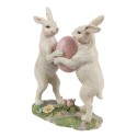 Clayre & Eef Statuetta decorativa Conigli 11x5x13 cm Beige Plastica