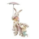 Clayre & Eef Figurine décorative Lapin 16x9x22 cm Blanc Rose Plastique