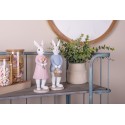 Clayre & Eef Decorative Figurine Rabbit 23 cm White Pink Plastic