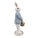 Clayre & Eef Statuetta decorativa Coniglio 24 cm Bianco Blu  Plastica