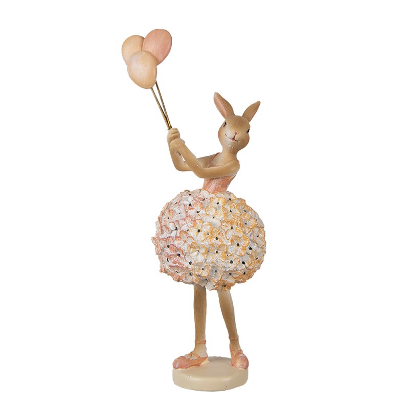 Clayre & Eef Figurine décorative Lapin 27 cm Beige Plastique