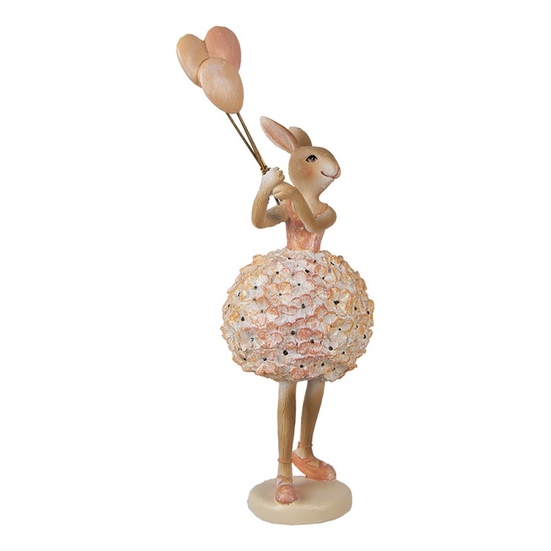 Clayre & Eef Figurine décorative Lapin 27 cm Beige Plastique