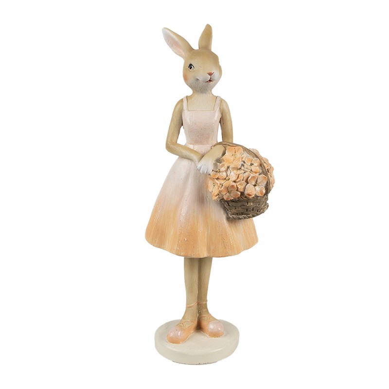 Clayre & Eef Figurine décorative Lapin 21 cm Beige Plastique