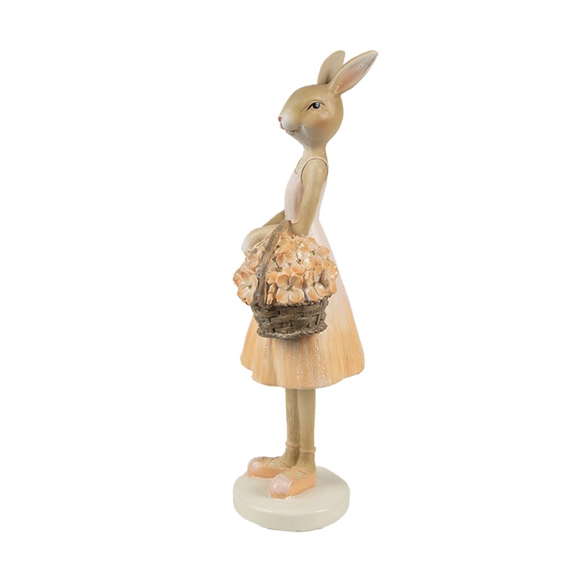Clayre & Eef Figurine décorative Lapin 21 cm Beige Plastique