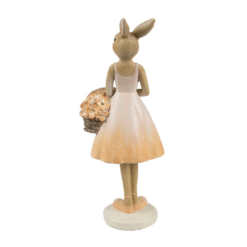 Clayre & Eef Figurine décorative Lapin 21 cm Beige Plastique