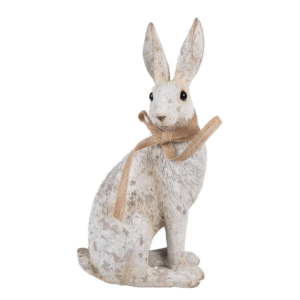 Clayre & Eef Decoratie Beeld Konijn 14x10x26 cm Grijs Kunststof afbeelding 1