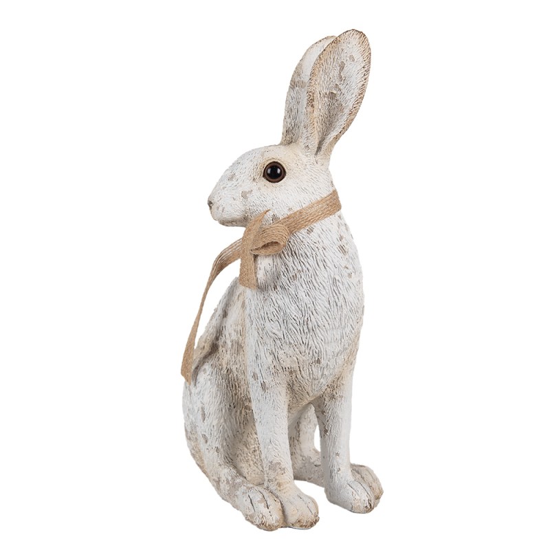 Clayre & Eef Dekorationsfigur Kaninchen 14x10x26 cm Grau Kunststoff