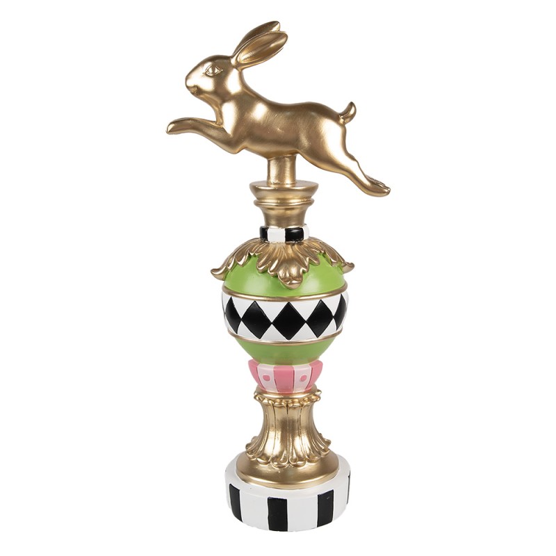 Clayre & Eef Decorative Figurine Rabbit 19x13x43 cm Gold colored Plastic