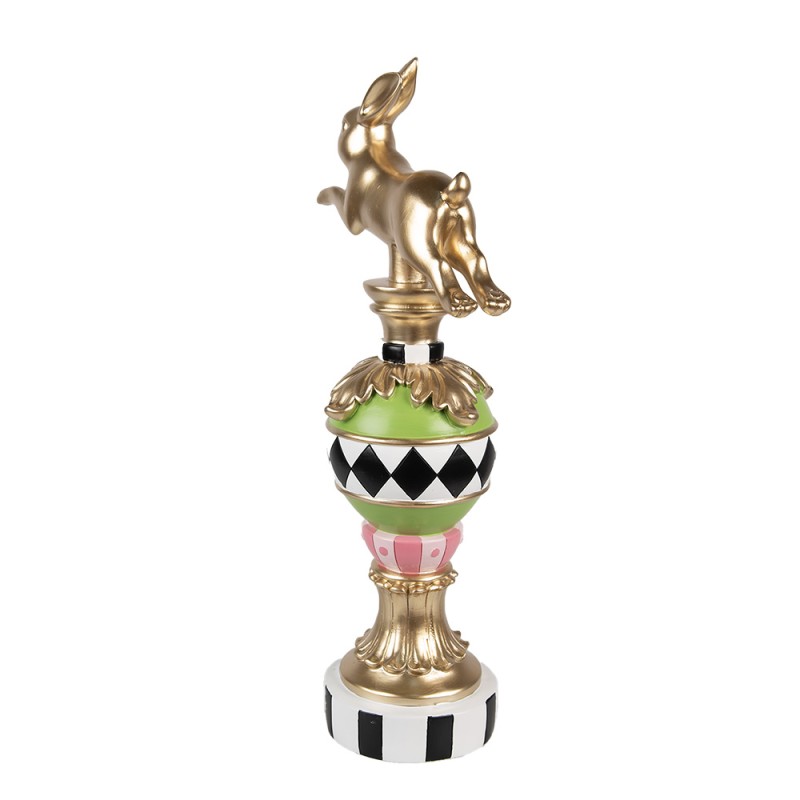 Clayre & Eef Decorative Figurine Rabbit 19x13x43 cm Gold colored Plastic