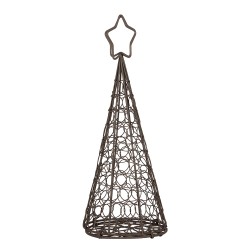 Clayre & Eef Decoration Christmas Tree Ø 13x32 cm Brown Metal