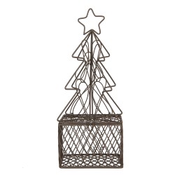 Clayre & Eef Decoration Christmas Tree 9x9x22 cm Brown Metal
