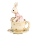 Clayre & Eef Statuetta decorativa Coniglio 8x8x11 cm Beige Plastica