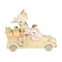 Clayre & Eef Statuetta decorativa Conigli 16x8x12 cm Bianco Beige Plastica