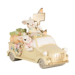 Clayre & Eef Decorative Figurine Rabbits 16x8x12 cm White Beige Plastic