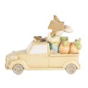 Clayre & Eef Statuetta decorativa Conigli 16x8x12 cm Bianco Beige Plastica