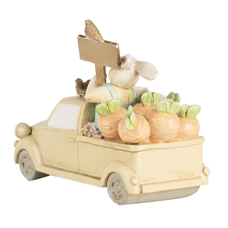 Clayre & Eef Statuetta decorativa Conigli 16x8x12 cm Bianco Beige Plastica