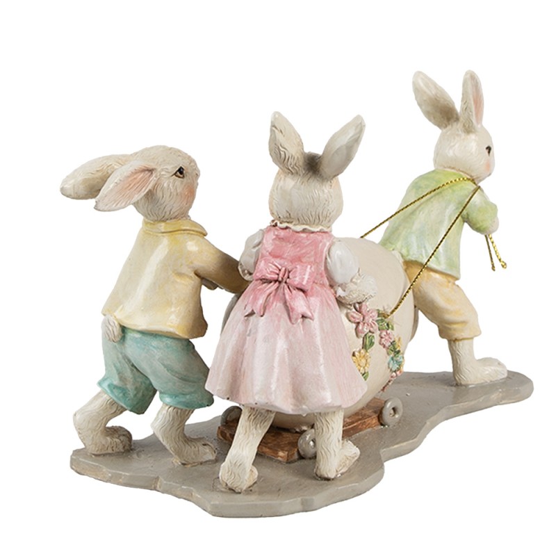 Clayre & Eef Decorative Figurine Rabbits 17x8x11 cm Beige Plastic