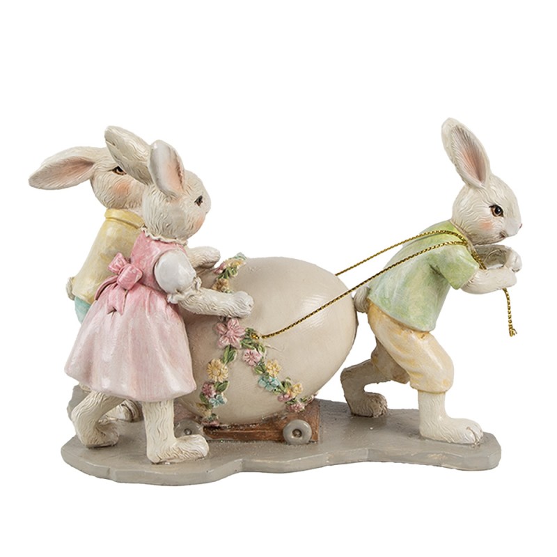 Clayre & Eef Decorative Figurine Rabbits 17x8x11 cm Beige Plastic