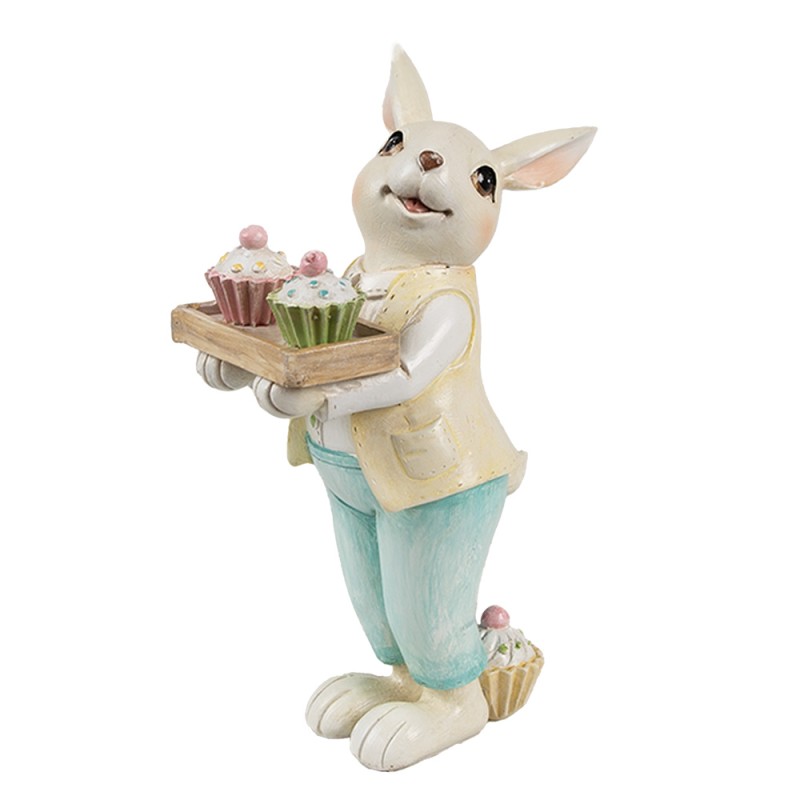 Clayre & Eef Decorative Figurine Rabbit 11x6x16 cm Beige Plastic