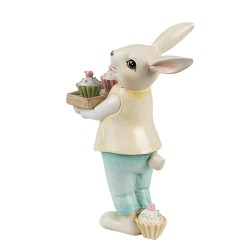 Clayre & Eef Statuetta decorativa Coniglio 11x6x16 cm Beige Plastica