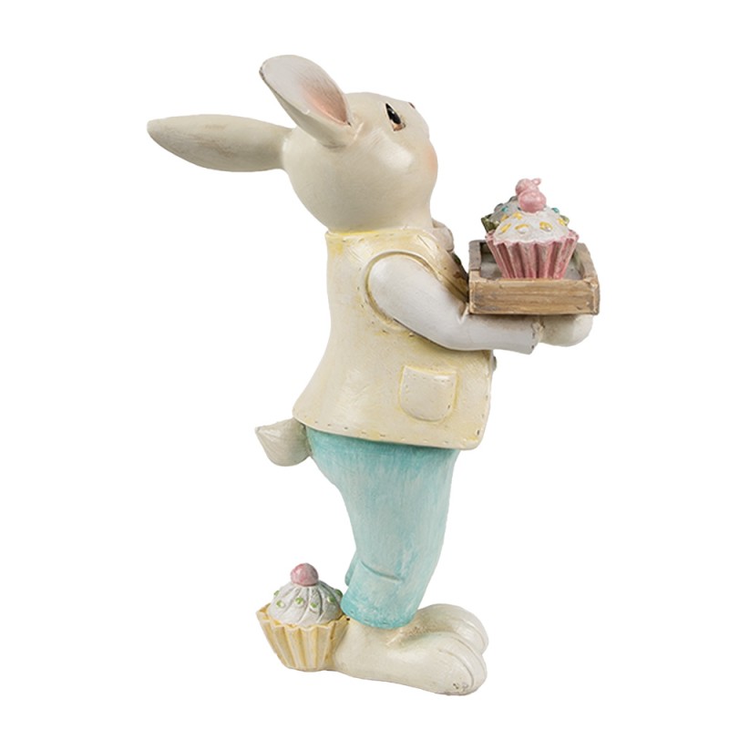 Clayre & Eef Decorative Figurine Rabbit 11x6x16 cm Beige Plastic