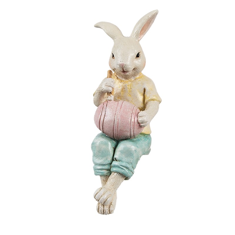 Clayre & Eef Statuetta decorativa Coniglio 7x5x14 cm Beige Plastica